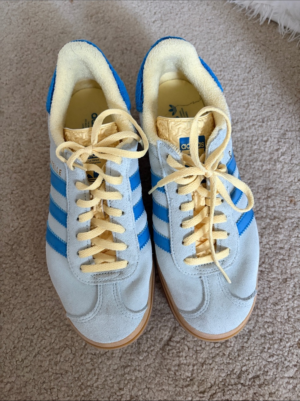 Adidas Gazelles Women’s Suede Sneakers - Blue & Yellow